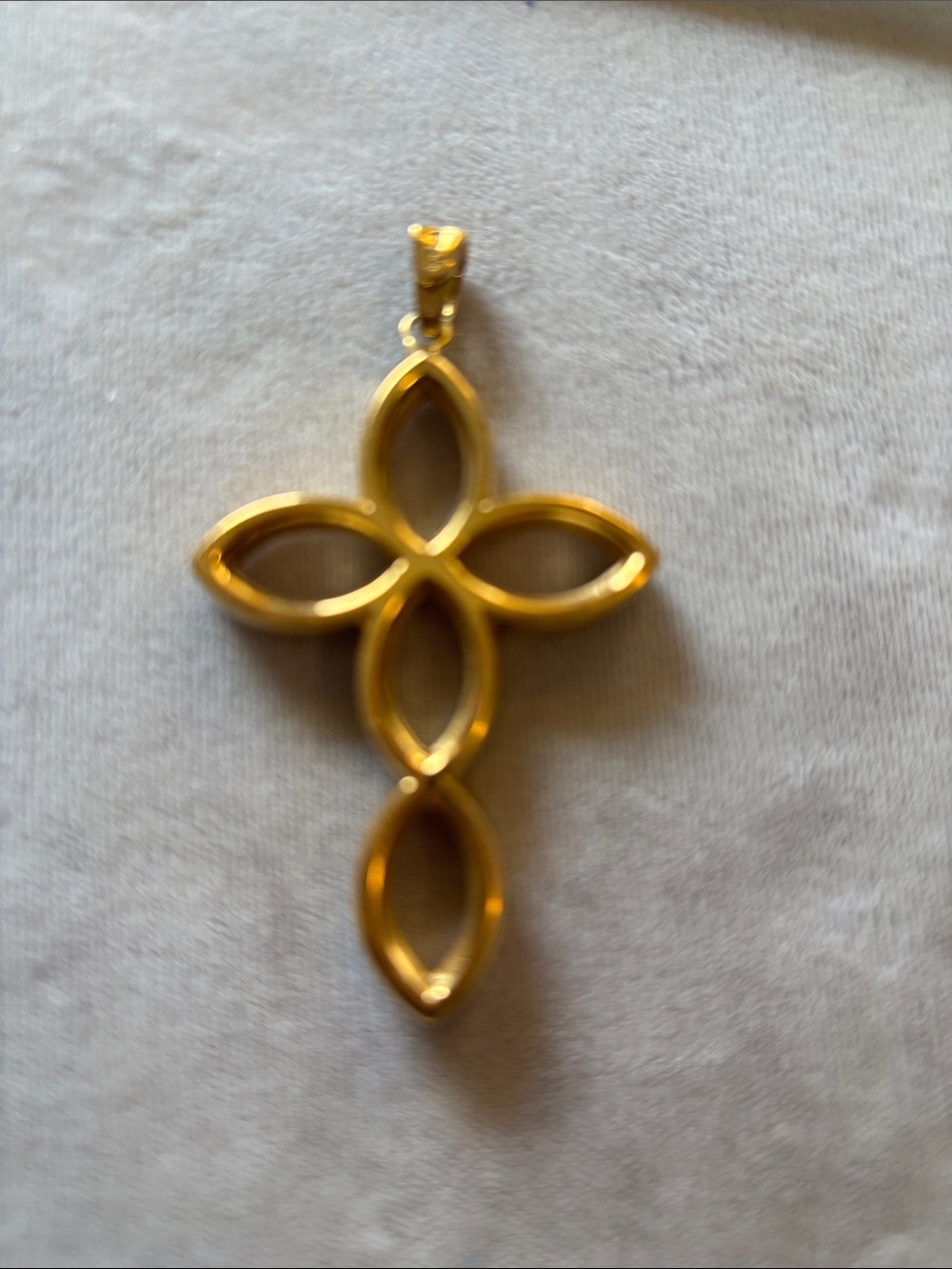 Gold Openwork Cross Pendant Necklace - Women's Jewelry